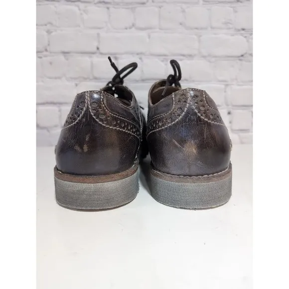 Bed Stu Larino Wing II Taupe Dip Dye Distressed Men's Size 12 Wing Tip Oxford