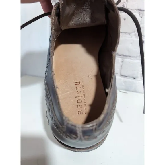 Bed Stu Larino Wing II Taupe Dip Dye Distressed Men's Size 12 Wing Tip Oxford