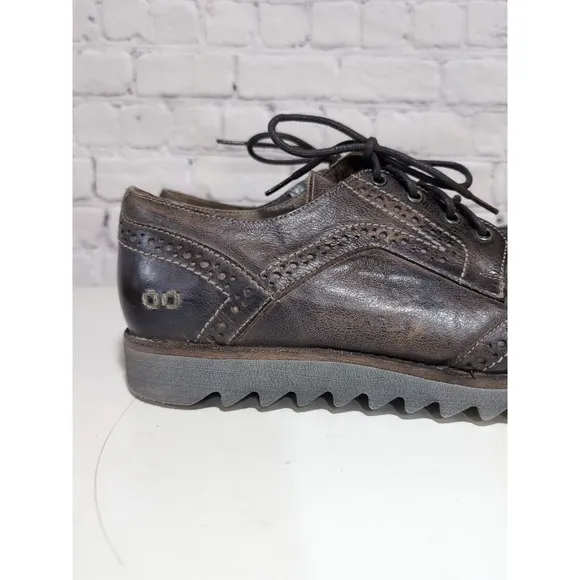 Bed Stu Larino Wing II Taupe Dip Dye Distressed Men's Size 12 Wing Tip Oxford