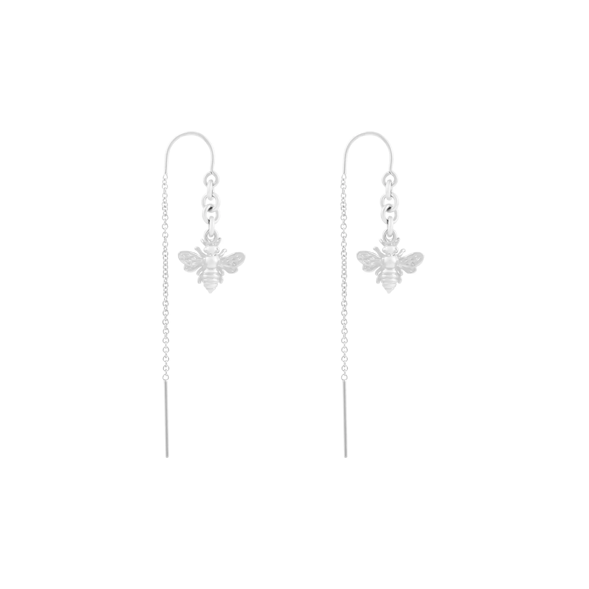 Bee Thread Earrings - Silver