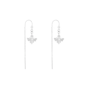 Bee Thread Earrings - Silver