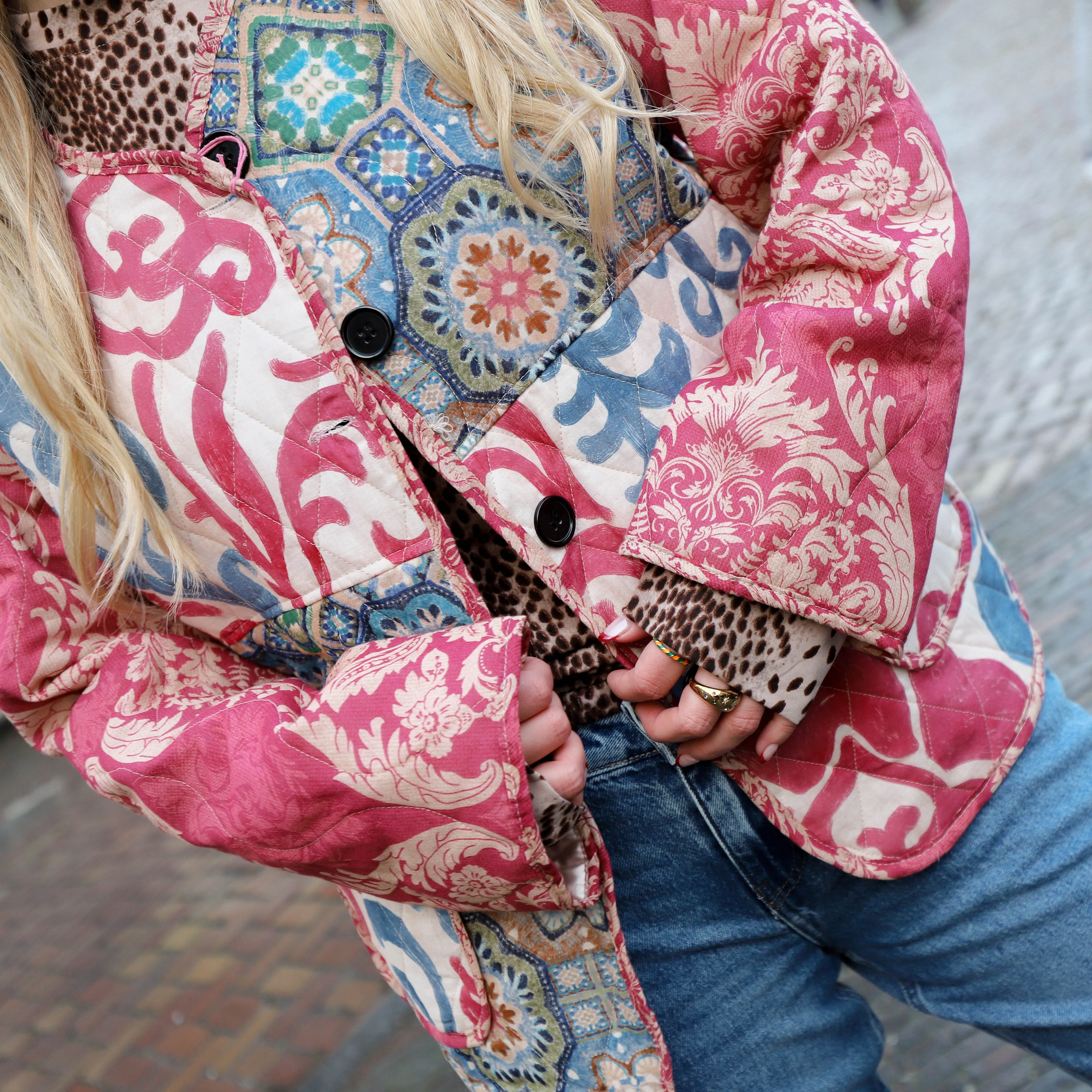 Bibi patchwork jack roze blauw
