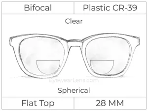 Bifocal - Flat Top 28 - Plastic - Spherical - Clear