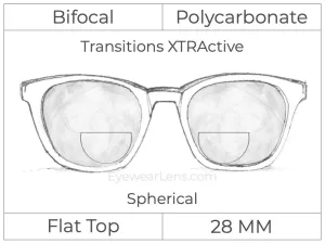 Bifocal - Flat Top 28 - Polycarbonate - Spherical - Transitions XTRActive