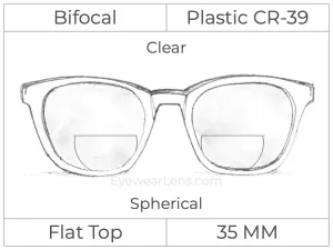 Bifocal - Flat Top 35 - Plastic - Spherical - Clear