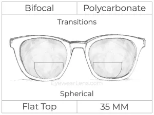 Bifocal - Flat Top 35 - Polycarbonate - Spherical - Transitions Signature