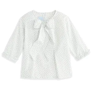 Big Bow Kensington Blouse -- Wasabi Dot
