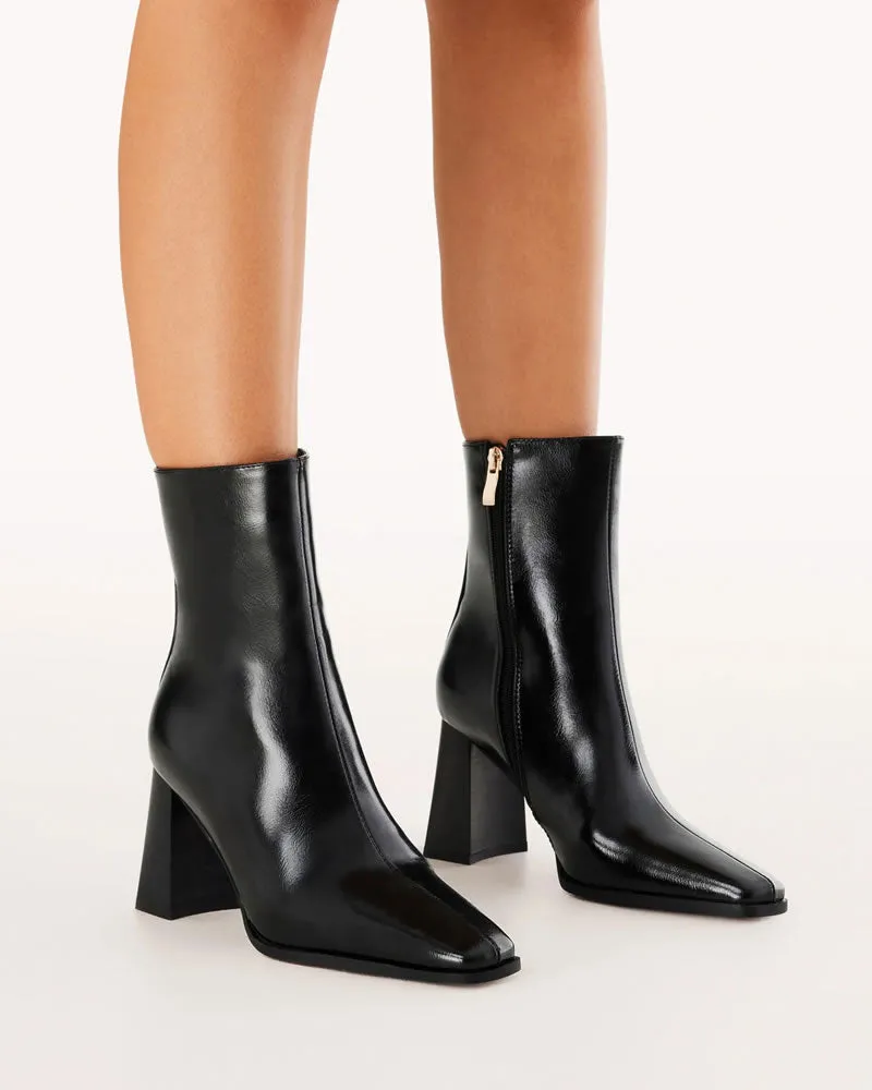 Billini Wez Black Shine Ankle boots