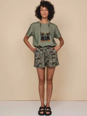 Binoculars T-shirt en Shorts set Dames