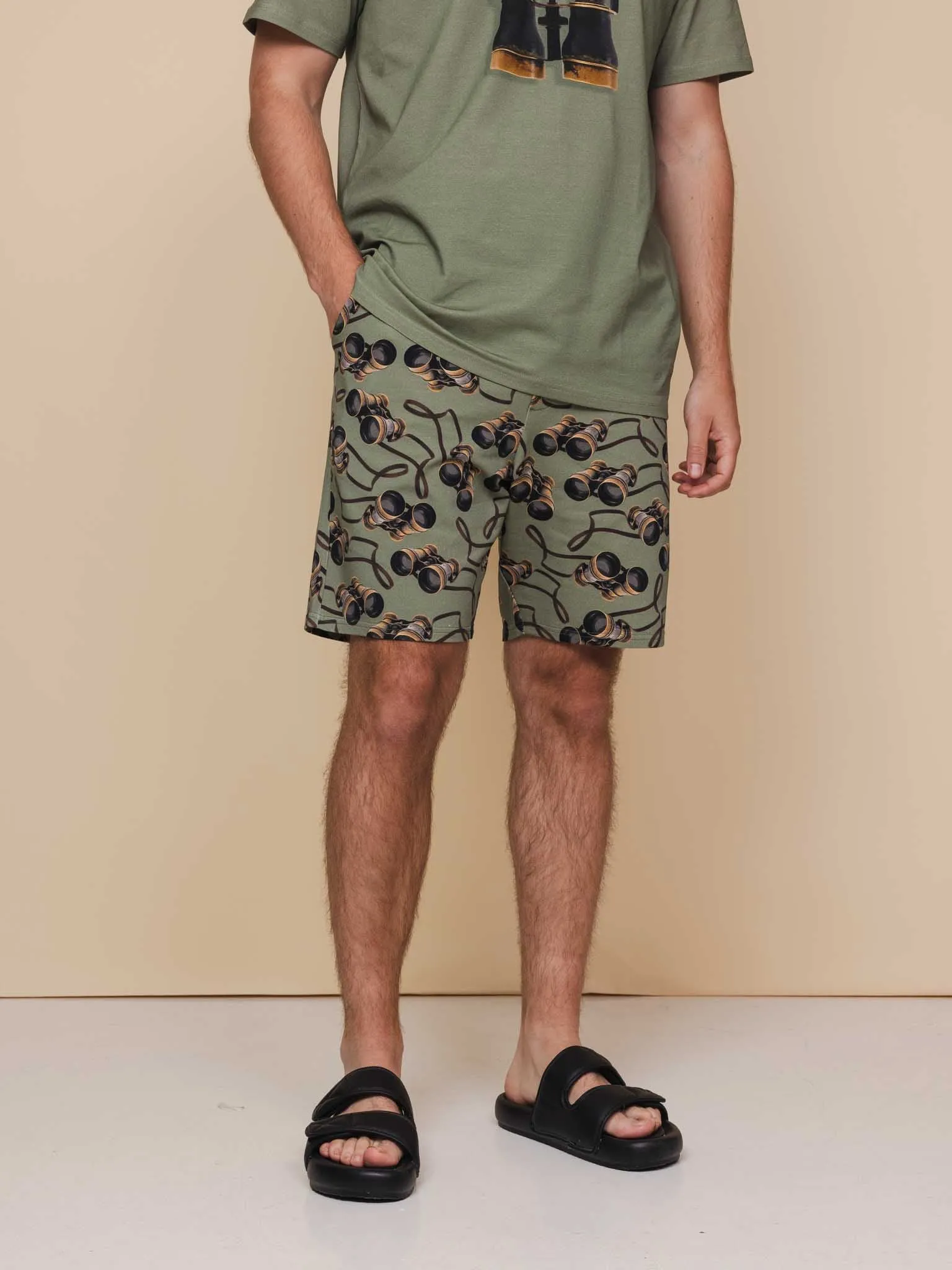 Binoculars T-shirt en Shorts set Heren