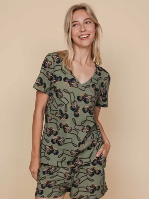 Binoculars V-neck T-shirt Dames