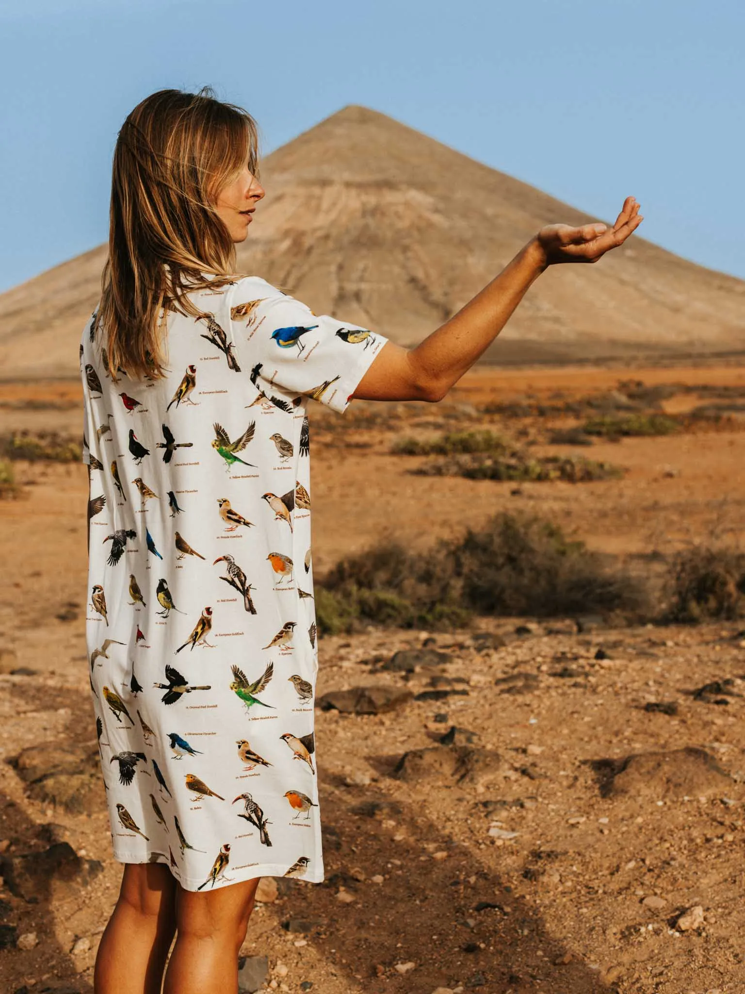 Bird Watching T-shirt Dress Dames