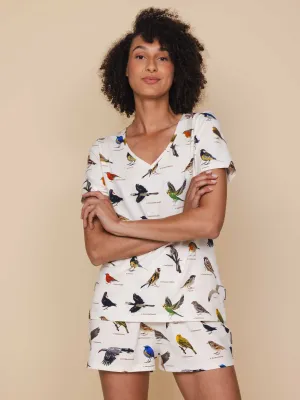 Bird Watching V-neck T-shirt Dames