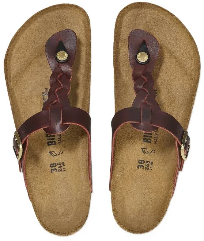 Birkenstock Gizeh Braided Sandals - Zinfandel Oiled Leather | Comfortable Cork Footbed