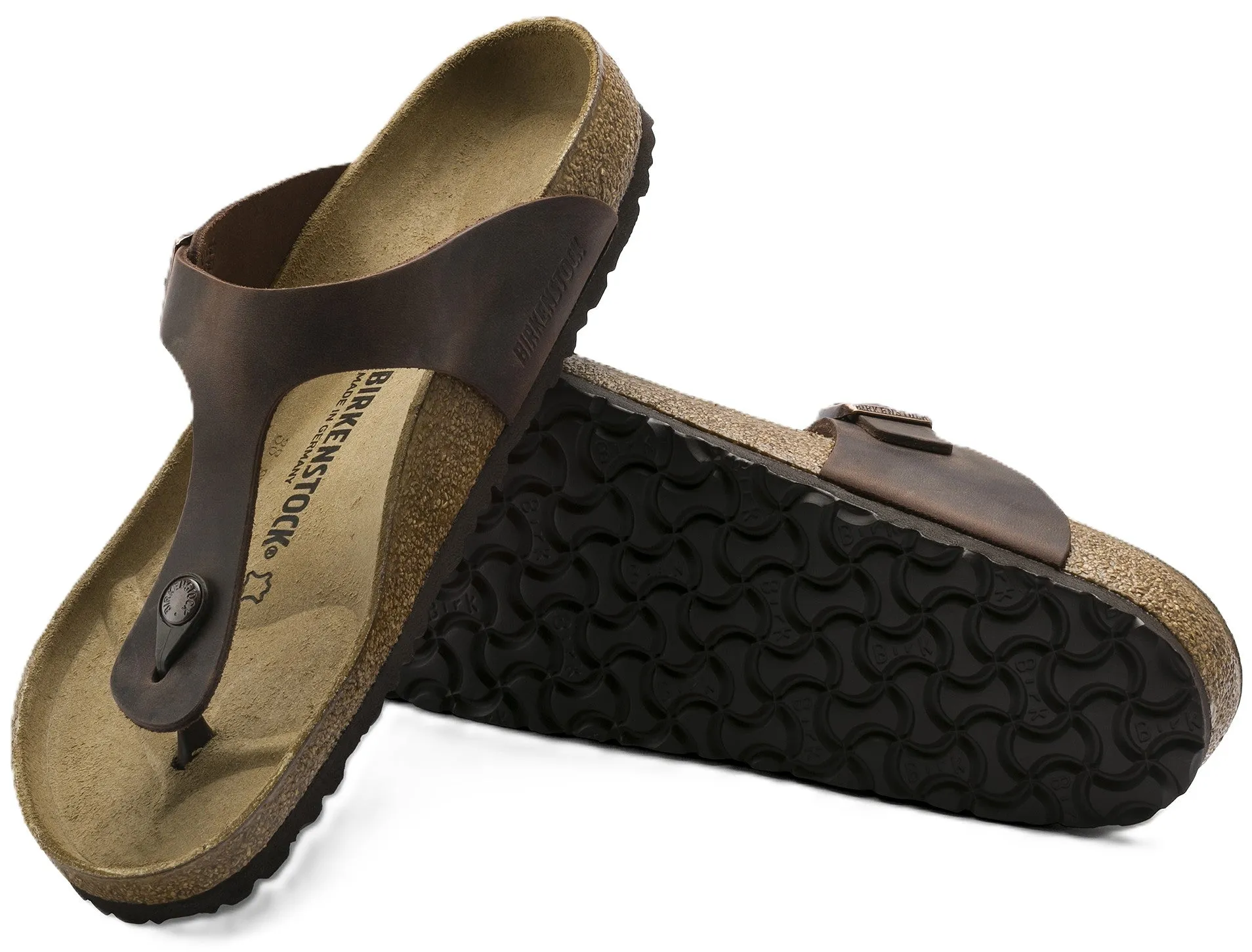Birkenstock Gizeh Sandals - Habana Oiled Leather | Comfortable Cork Footbed