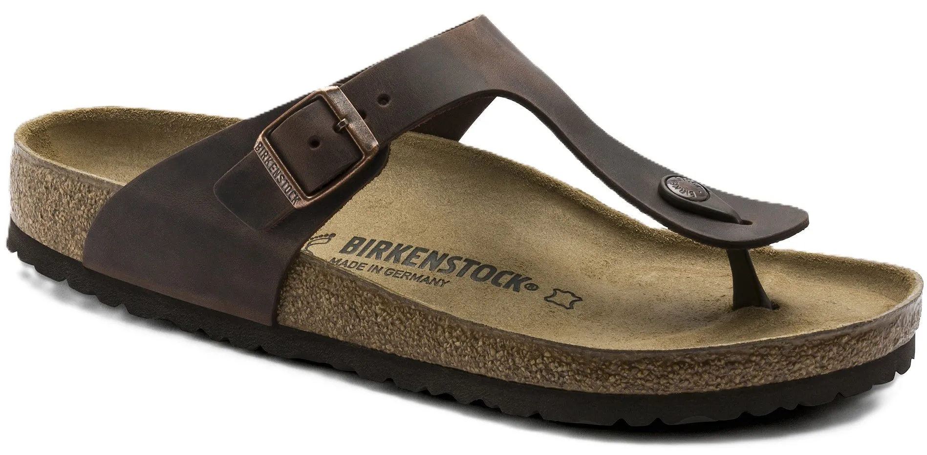 Birkenstock Gizeh Sandals - Habana Oiled Leather | Comfortable Cork Footbed