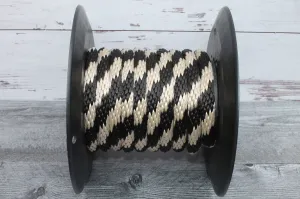Black and Tan Solid Braided Multifilament Polypropylene Rope