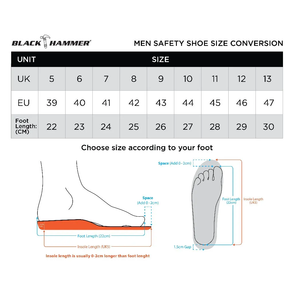 Black Hammer BHC-S101 Safety Clogs Slip Ons