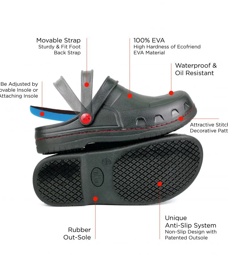 Black Hammer BHC-S101 Safety Clogs Slip Ons