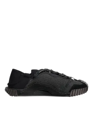 Black Silver Logo Low Top Men Sneakers Shoes