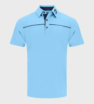 BLOCK PIQUE POLO - BLUE/NAVY
