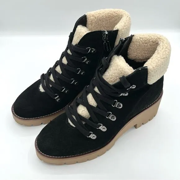 Blondo Devin Waterproof Black Suede lace up Boots Sz 8.5 combat Y2K 90’s grunge