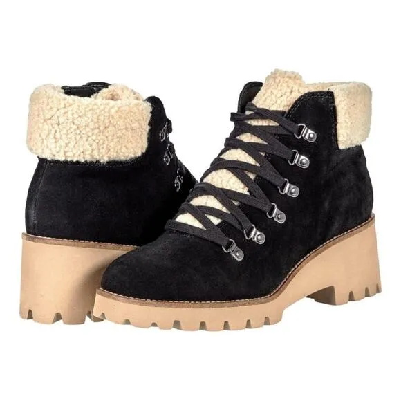 Blondo Devin Waterproof Black Suede lace up Boots Sz 8.5 combat Y2K 90’s grunge