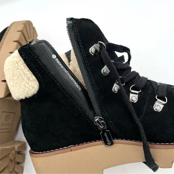 Blondo Devin Waterproof Black Suede lace up Boots Sz 8.5 combat Y2K 90’s grunge