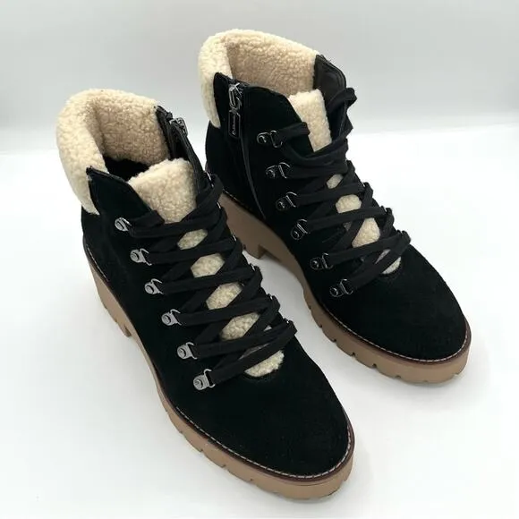 Blondo Devin Waterproof Black Suede lace up Boots Sz 8.5 combat Y2K 90’s grunge