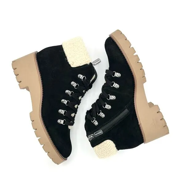 Blondo Devin Waterproof Black Suede lace up Boots Sz 8.5 combat Y2K 90’s grunge
