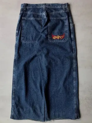 Blue American Retro Hip Hop Boyfriend Jeans