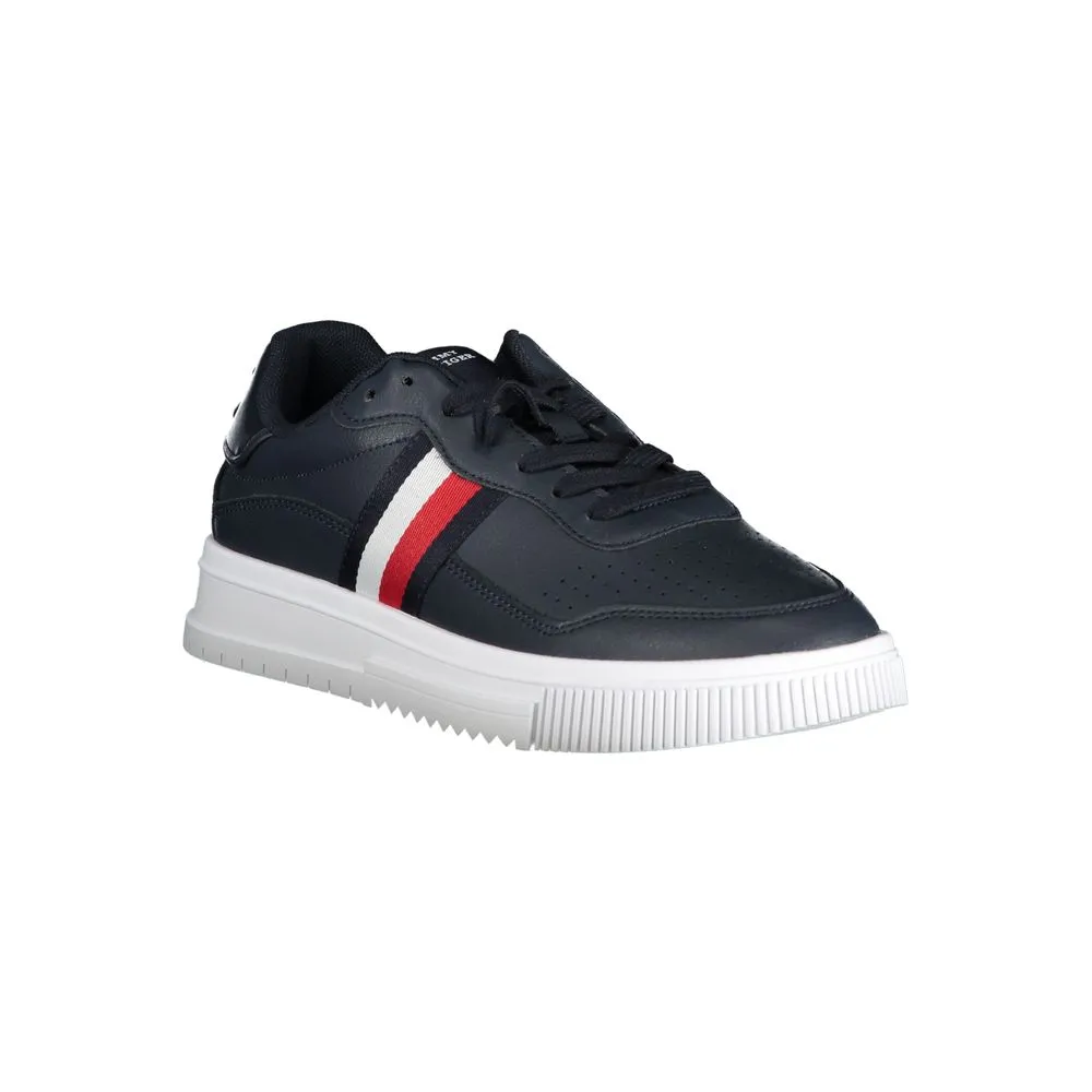 Blue Leather Men Sneaker