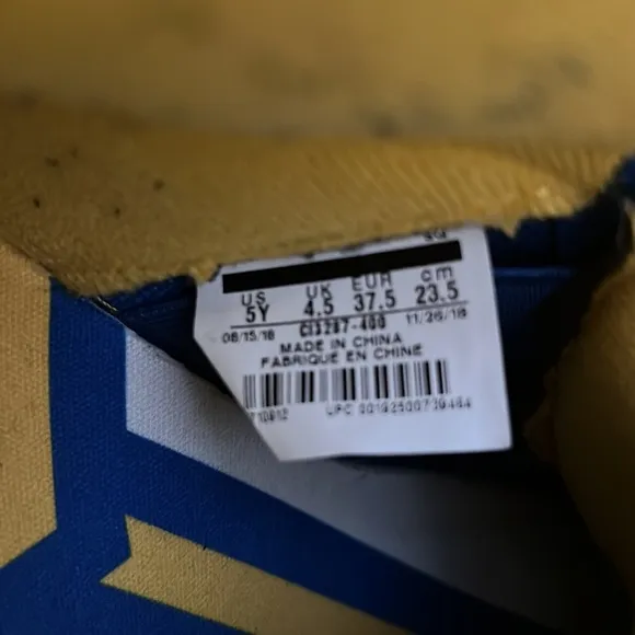 Blue/Yellow Air Jordan Youth Sneakers