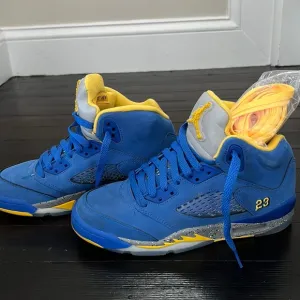 Blue/Yellow Air Jordan Youth Sneakers