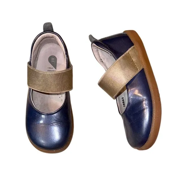 BOBUX delight navy mary Jane baby first walkers girl’s shoes size 23 7