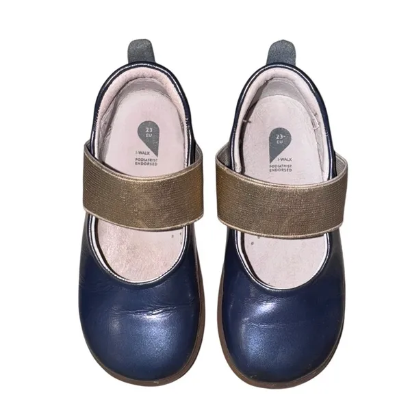 BOBUX delight navy mary Jane baby first walkers girl’s shoes size 23 7