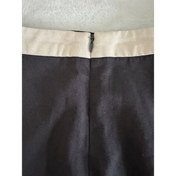 Boden Womens A-Line Embroidered Black And Cream Skirt Size 10