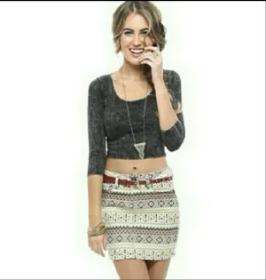 BohoTribal Skirt|Mini Yellow Skirt|Aztec Skirt
