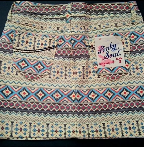 BohoTribal Skirt|Mini Yellow Skirt|Aztec Skirt