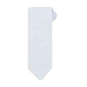 Boy's Tie -- Blue Seersucker Stripe