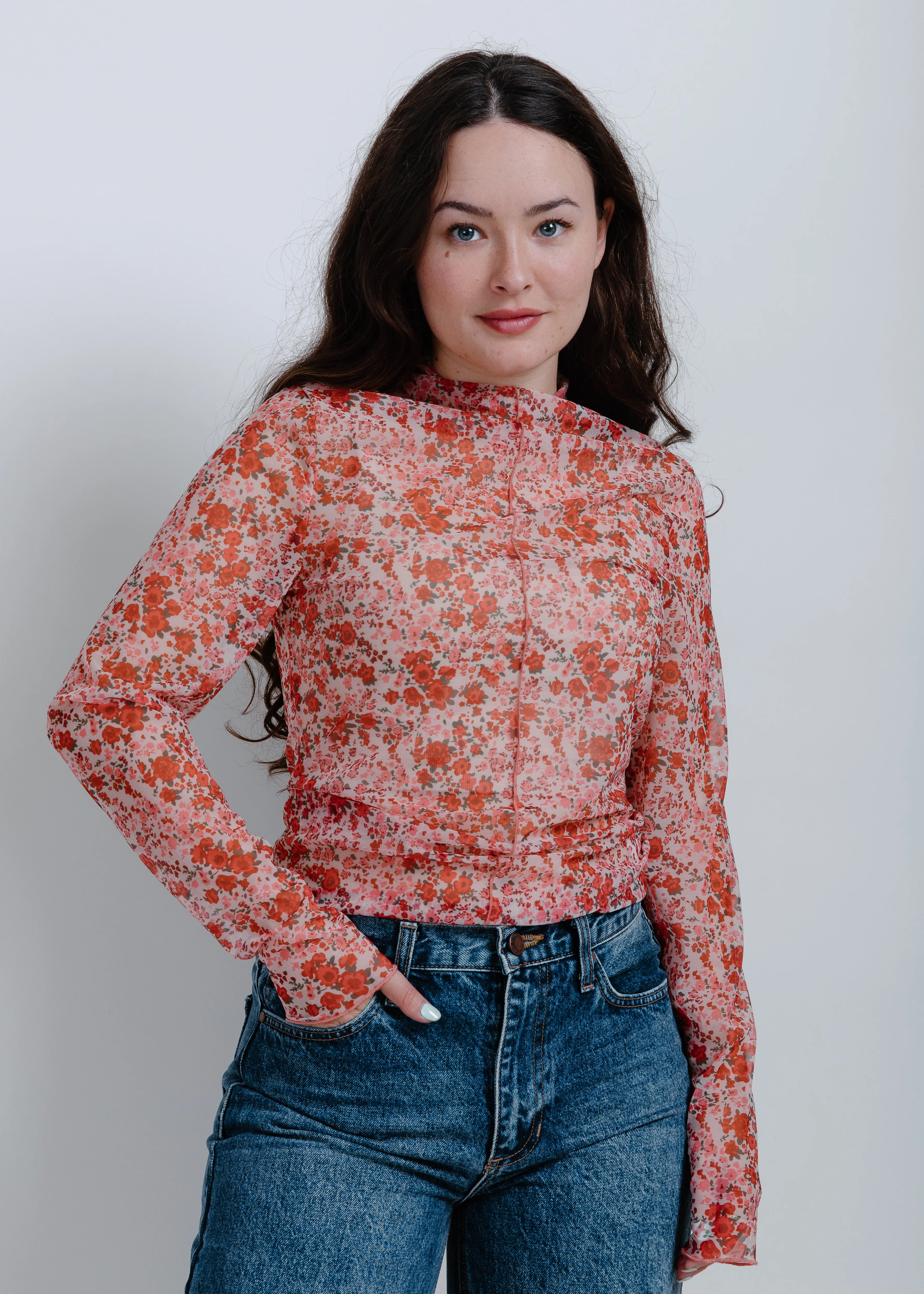 Bridget Floral Mesh Top