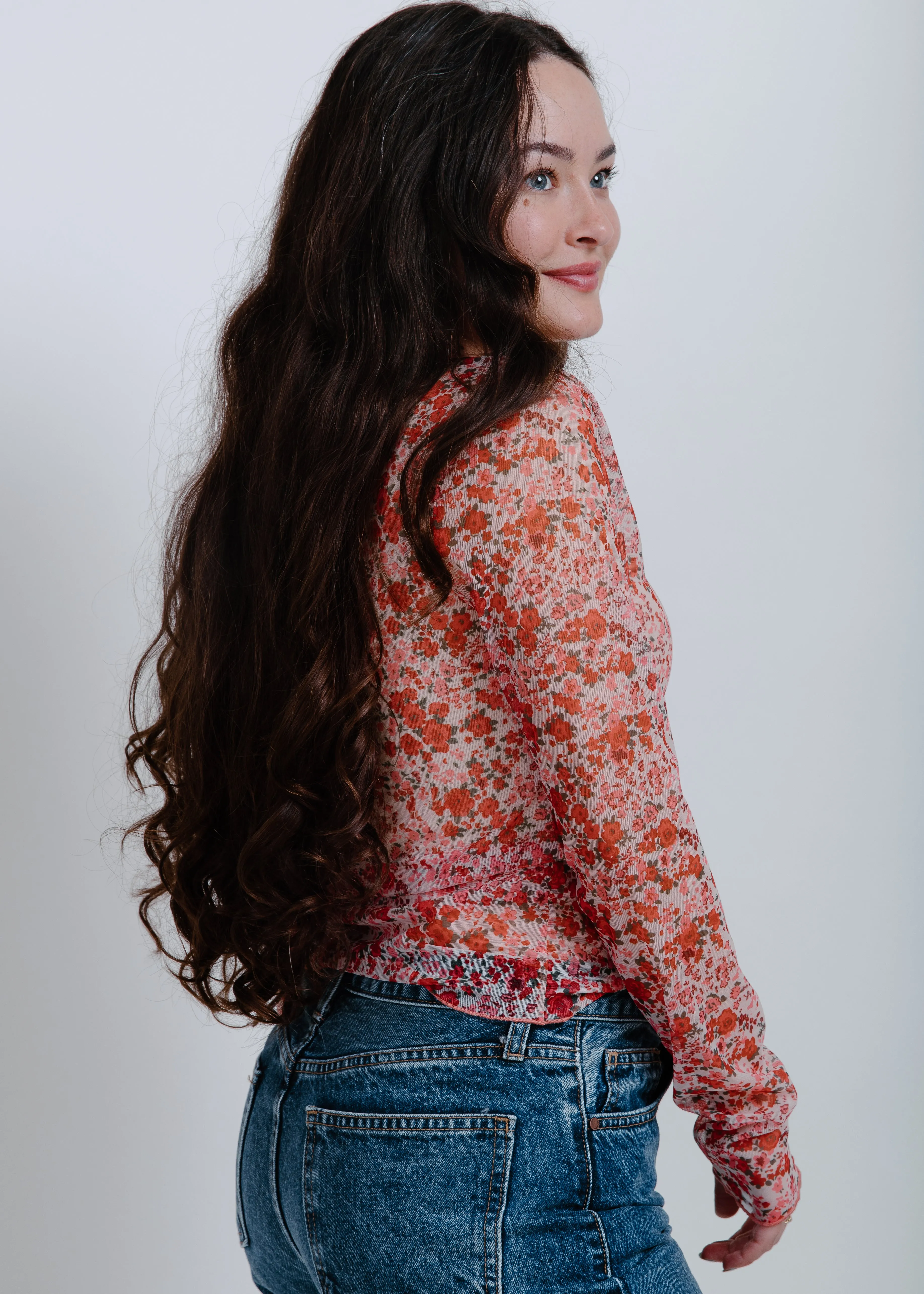 Bridget Floral Mesh Top