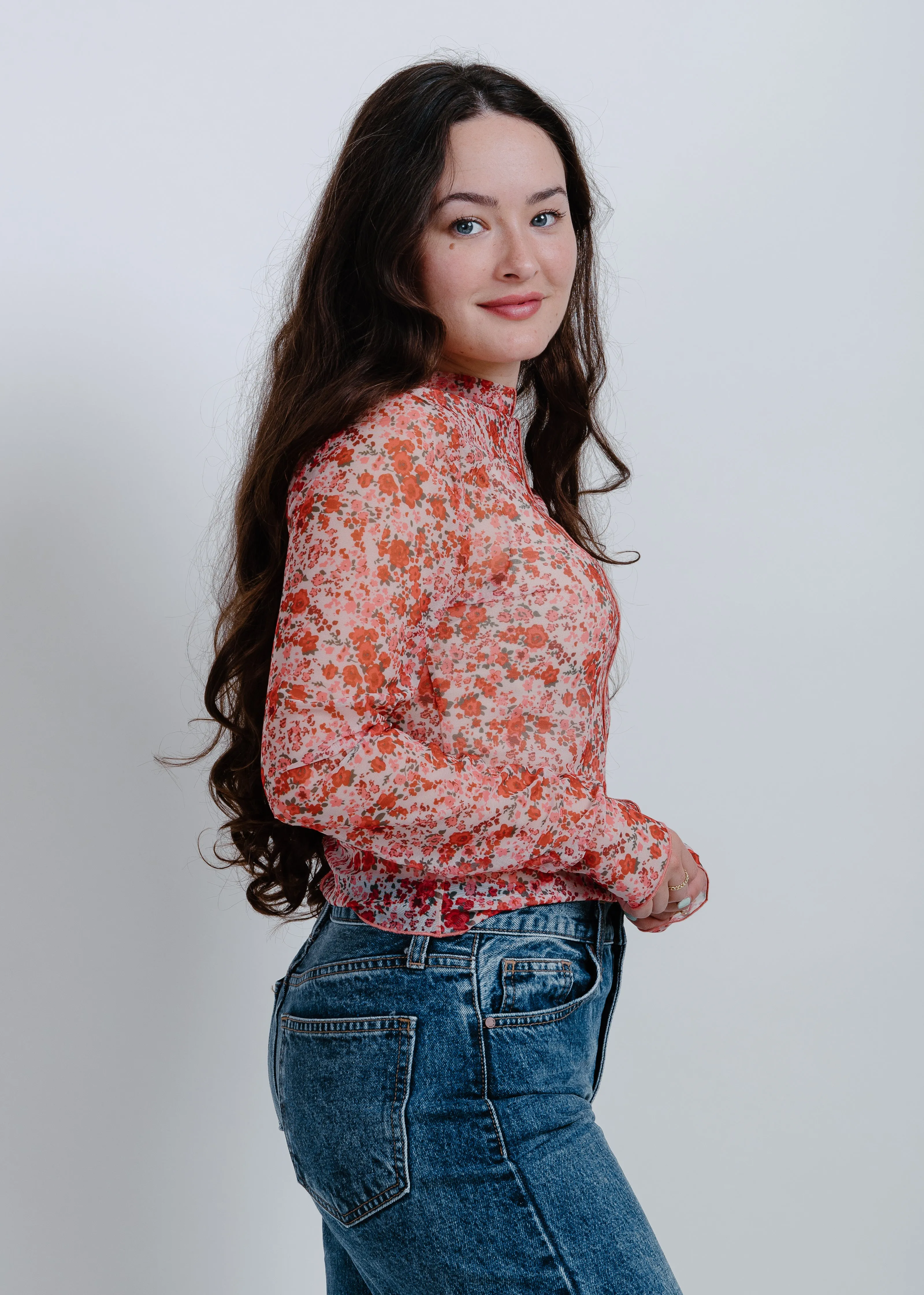 Bridget Floral Mesh Top