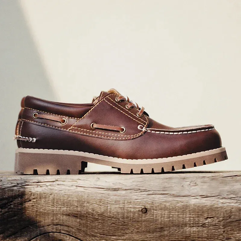 BritStone Herrenmode Retro Low-Top Leder Boots