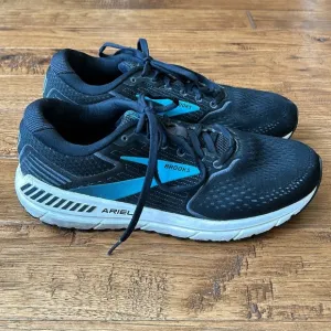 Brooks Ariel 20 Cushioned Running Shoes Black Ebony Blue Women's Size 10.5