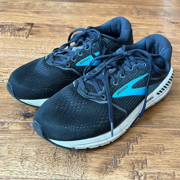 Brooks Ariel 20 Cushioned Running Shoes Black Ebony Blue Women's Size 10.5