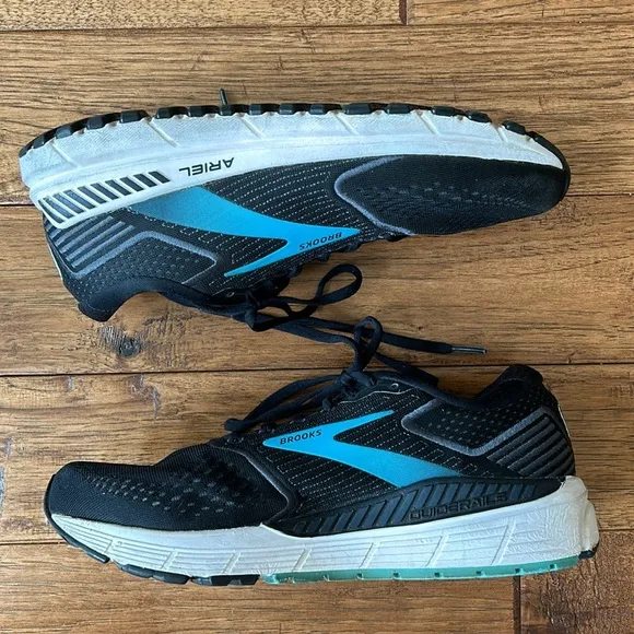 Brooks Ariel 20 Cushioned Running Shoes Black Ebony Blue Women's Size 10.5