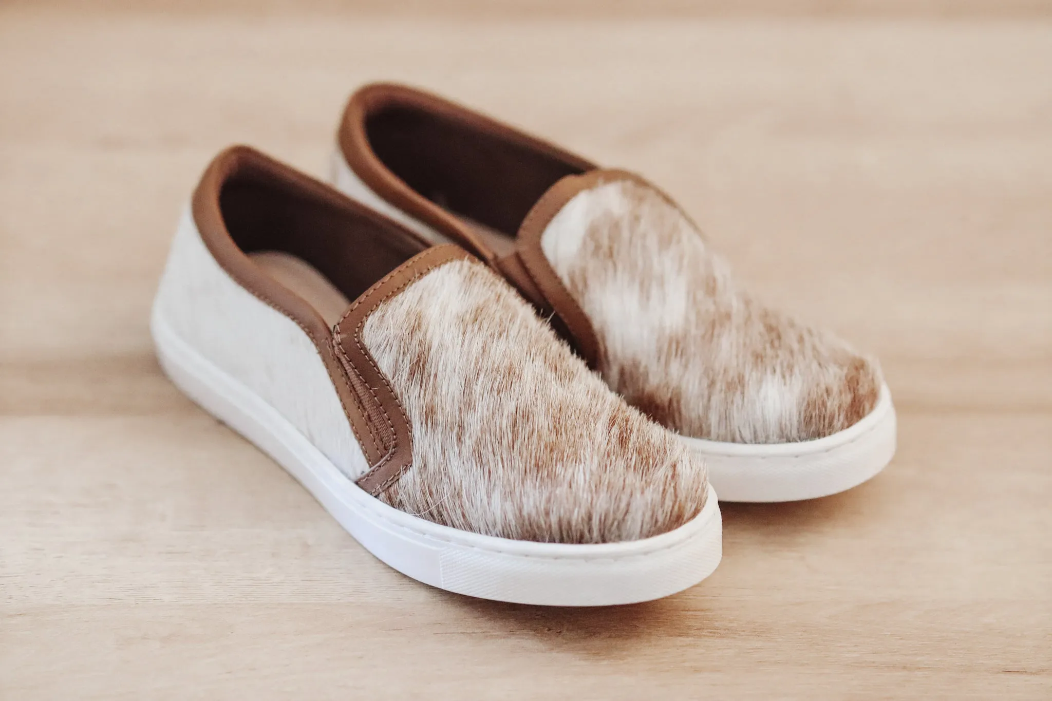 Brown Cowhide Sneakers