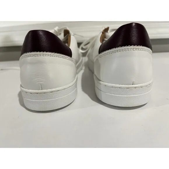 Bruno Magli Mens Lace Up Round Toe Low Top Sneakers White Leather Size 7