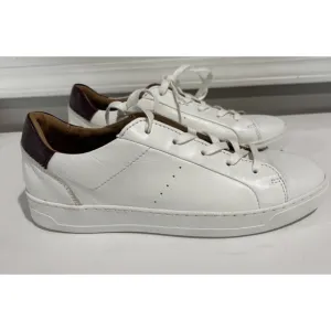 Bruno Magli Mens Lace Up Round Toe Low Top Sneakers White Leather Size 7